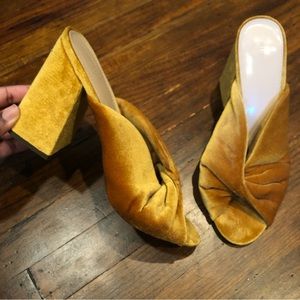 Forever 21 Gold Velvet Heels